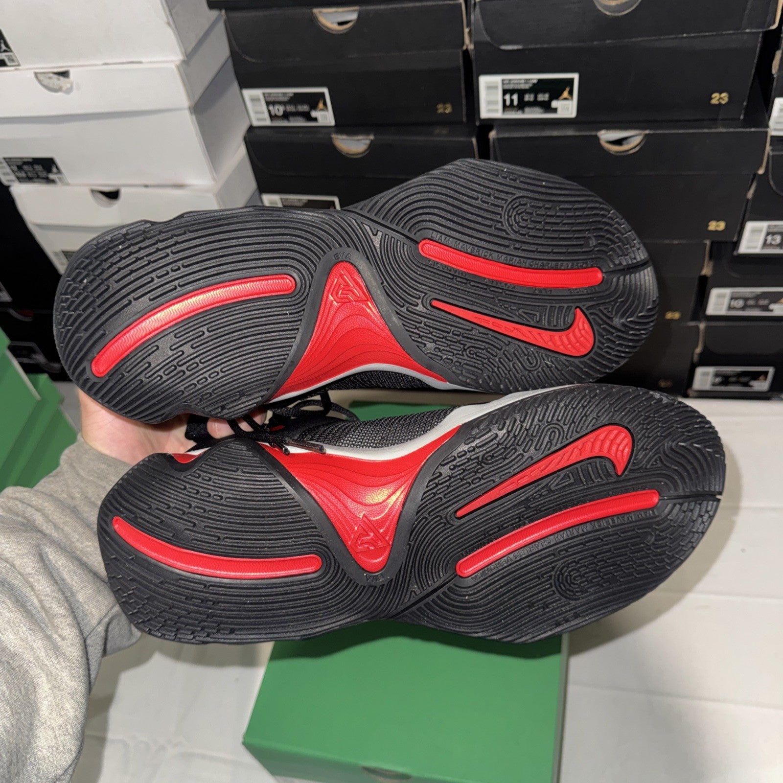 Nike Giannis Immortality 3 Sneakers Black/University Red, Size 12, DZ7533-004