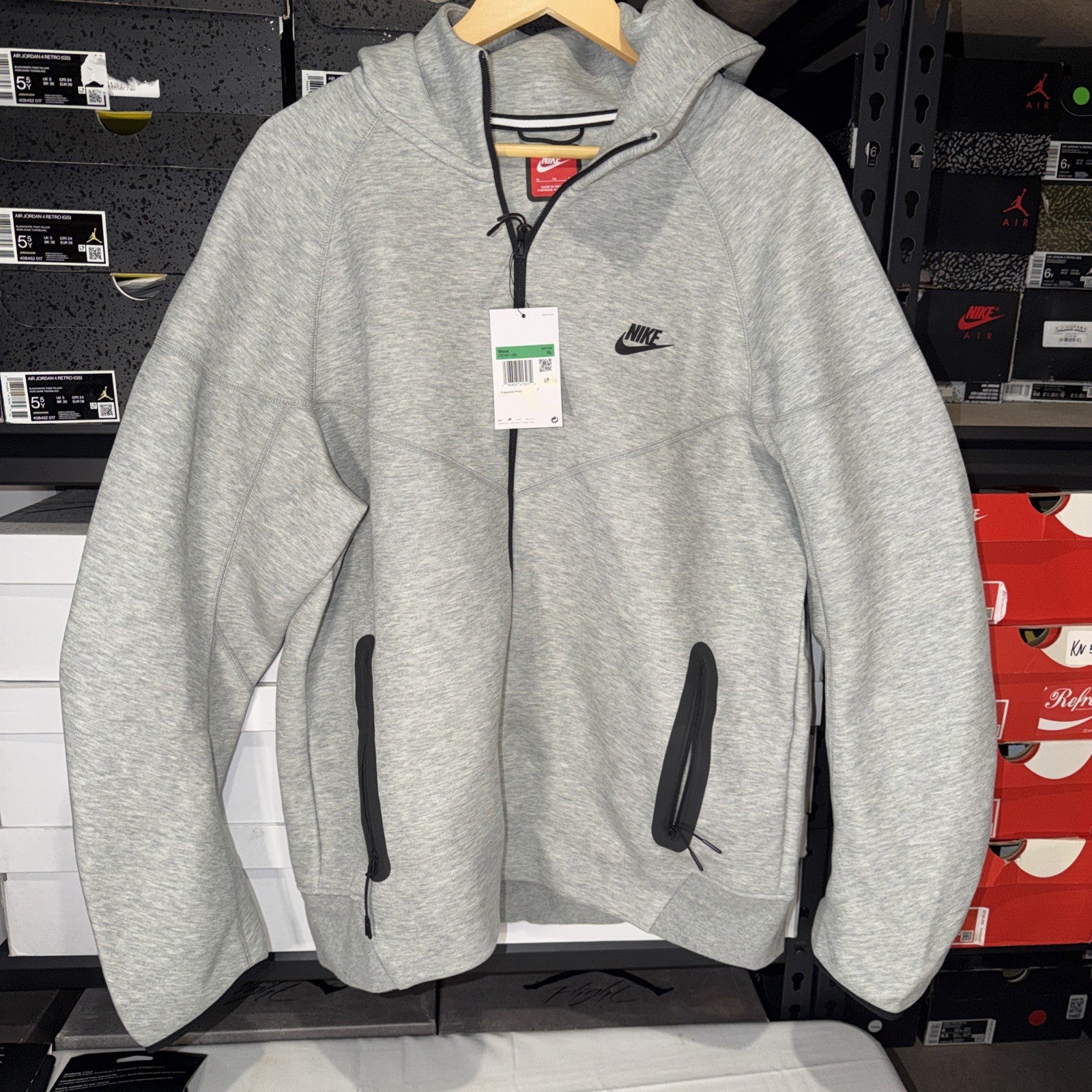 Nike Sportswear Tech Fleece Windrunner Gray Hoodie FB7921-063 Size XL 0012