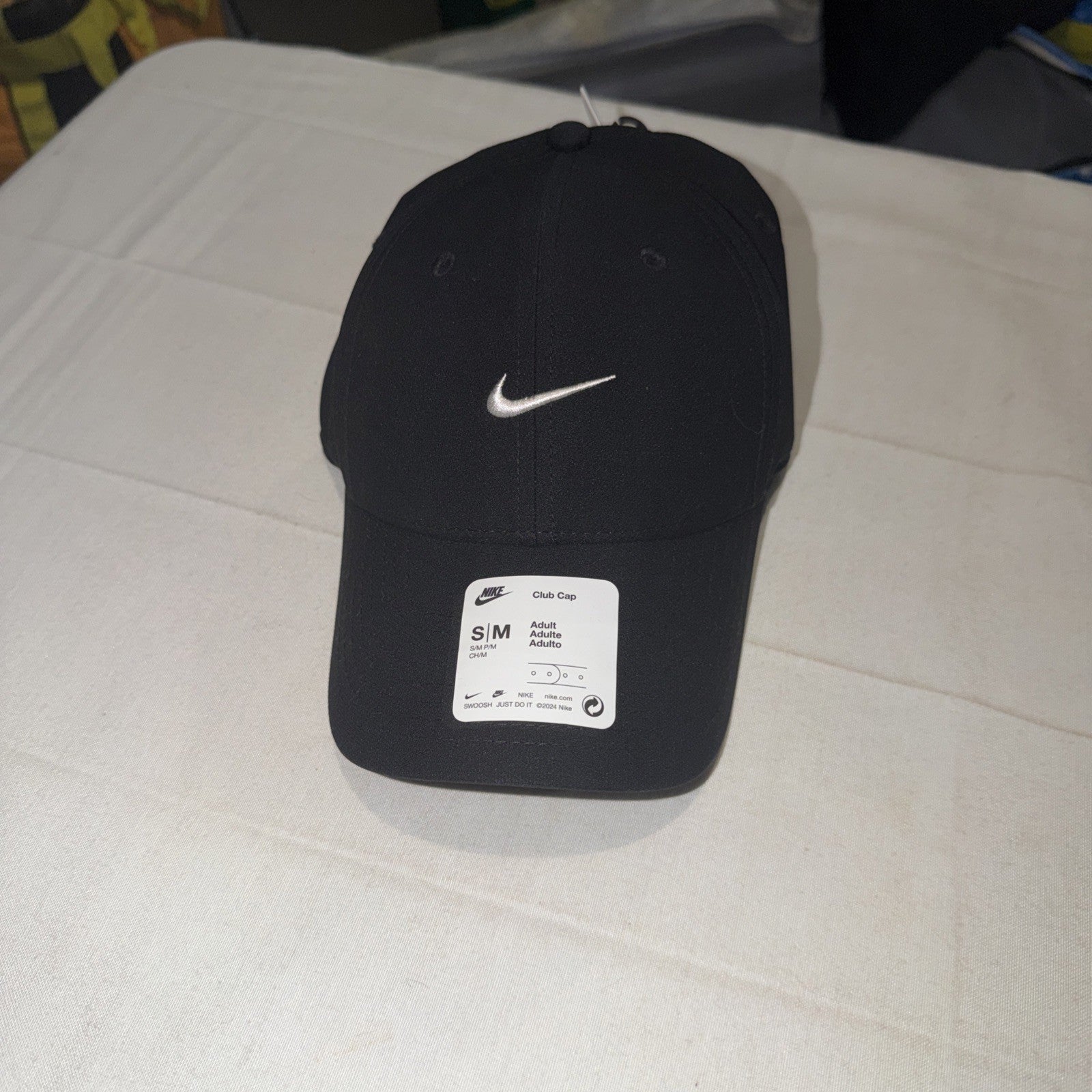 Nike Dri-FIT  Club Cap Snapback Adjustable Hat Black Size S/M NWT 0048-0049