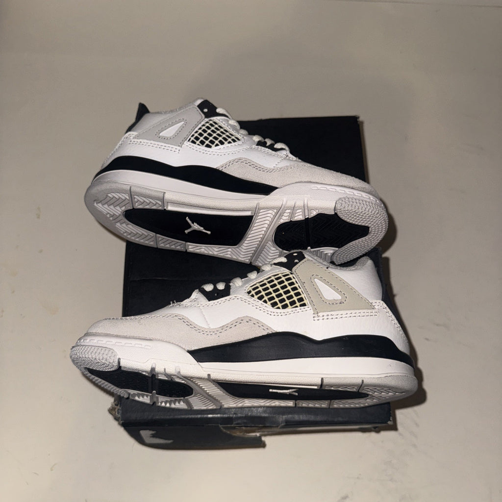 12C Jordan 4 Retro (PS) "Military Black" Shoes Black-White BQ7669-111