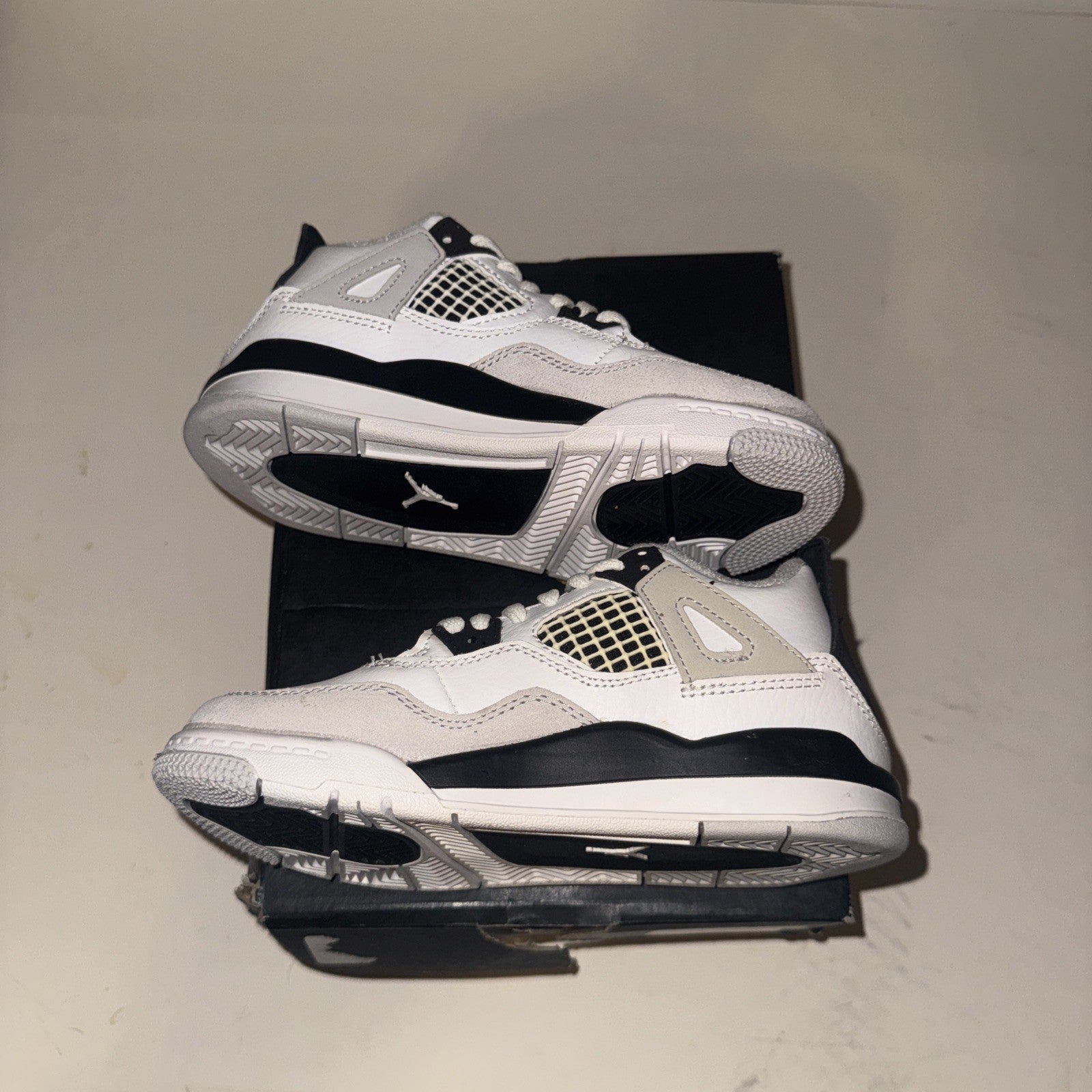 12C Jordan 4 Retro (PS) "Military Black" Shoes Black-White BQ7669-111