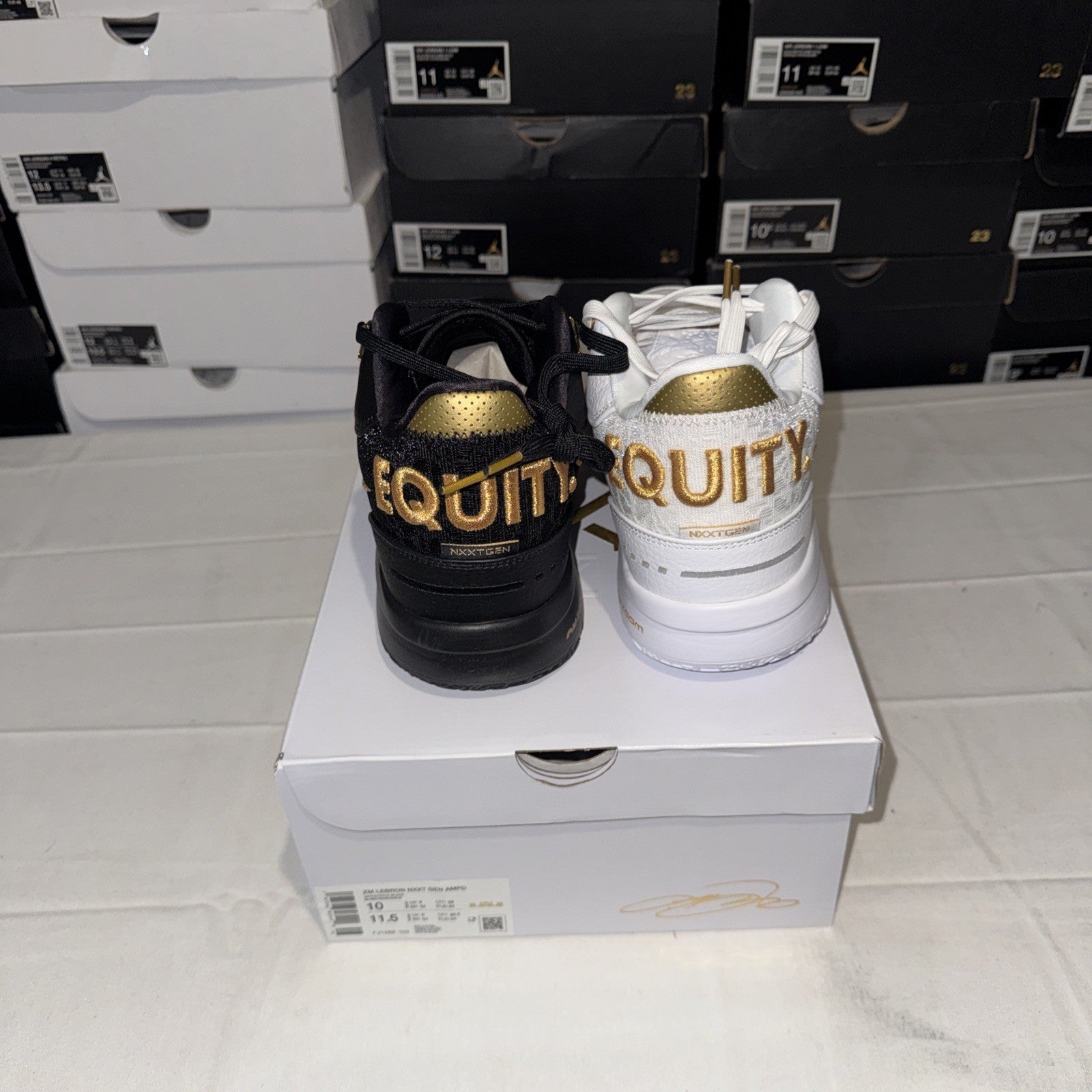 Nike Zoom LeBron NXXT Gen AMPD Equity White-Gold-Black, Size 10, FJ1566-103