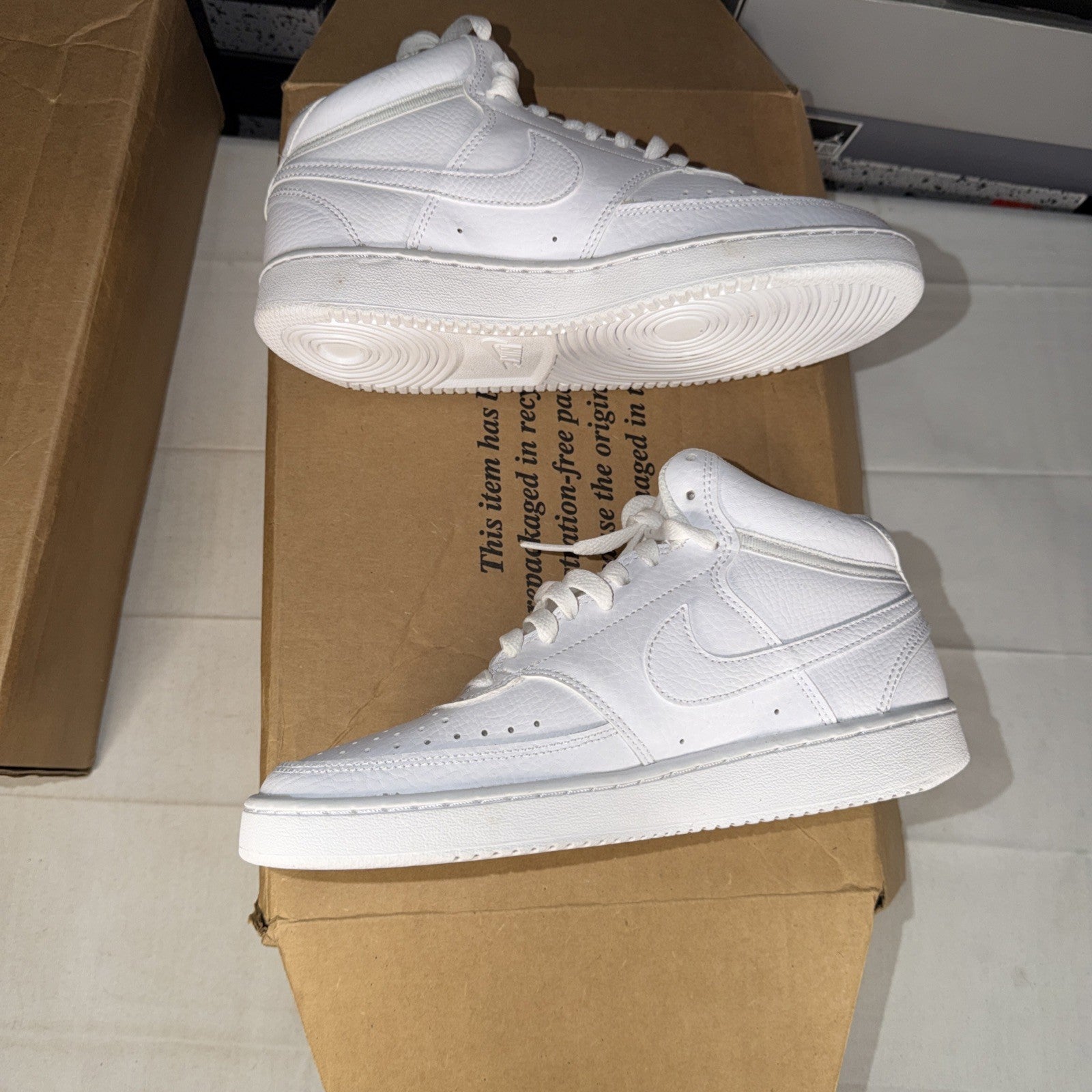 Nike Court Vision Mid Triple White Size 8 cd5536 100