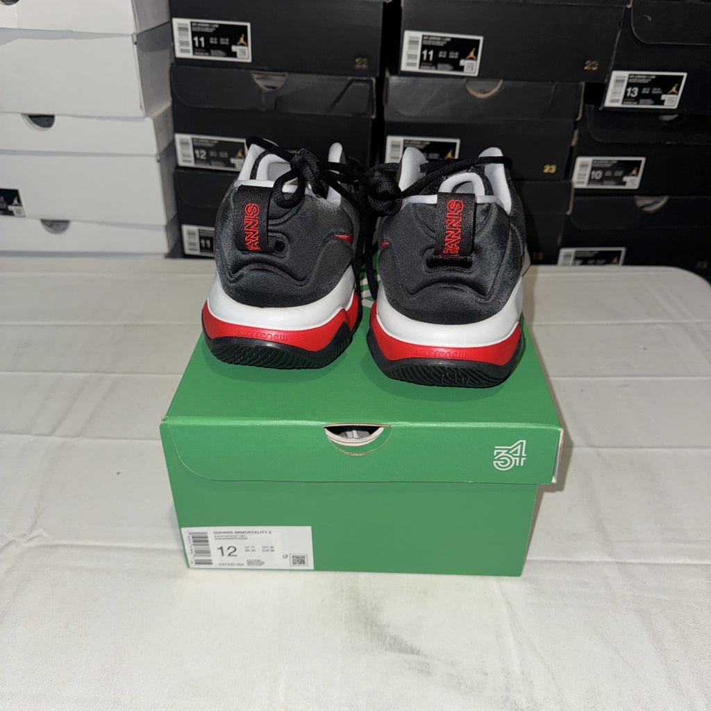 Nike Giannis Immortality 3 Sneakers Black/University Red, Size 12, DZ7533-004