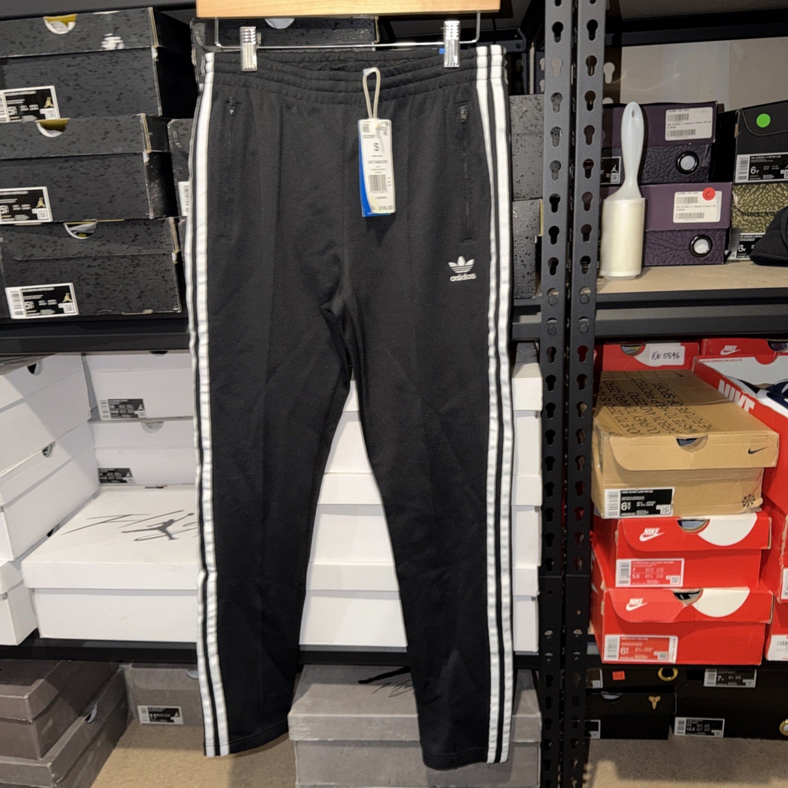 Womens Adidas Slim Fit Originals Sweatpants Black White Small 0217